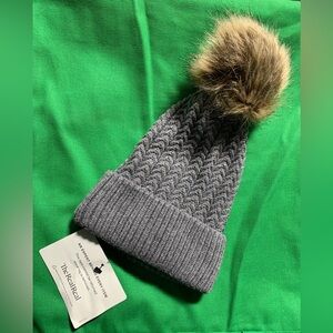 Adrianne Landau POM hat - One Size - Heavy Grey Knit
